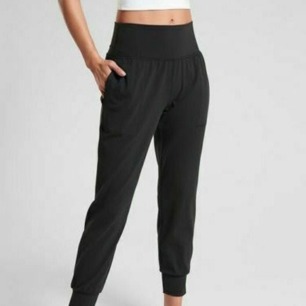 Athleta Women's Black Powervita Cruise Elastic Waist Pull On Jogger Pant Size S